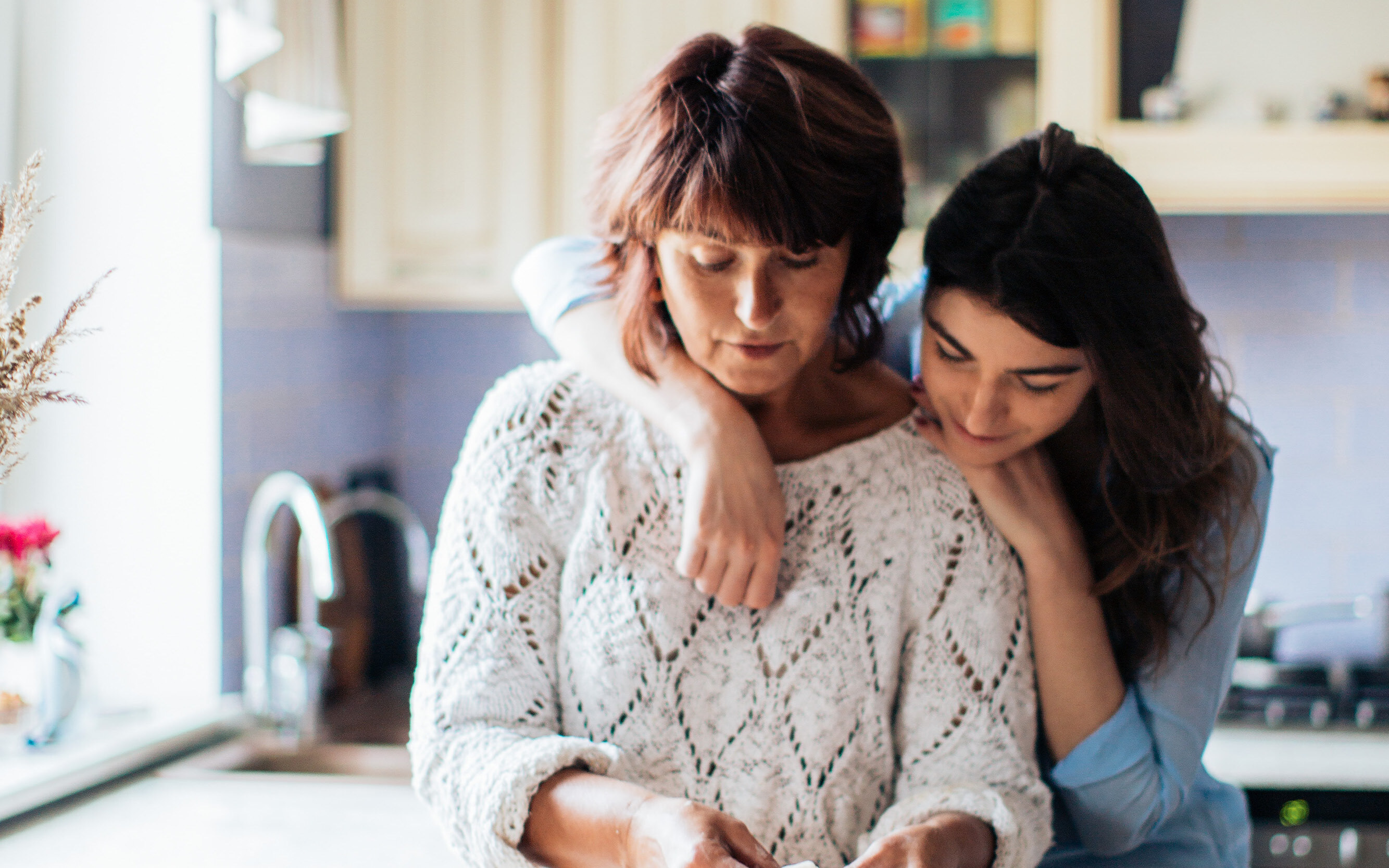 mother and daughter in the kitchen